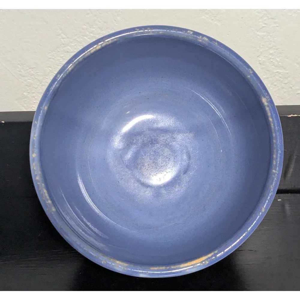 Vintage Sevilla USA Nesting Ringed Mixing Bowls Set of 3 White Brown and‎ Blue